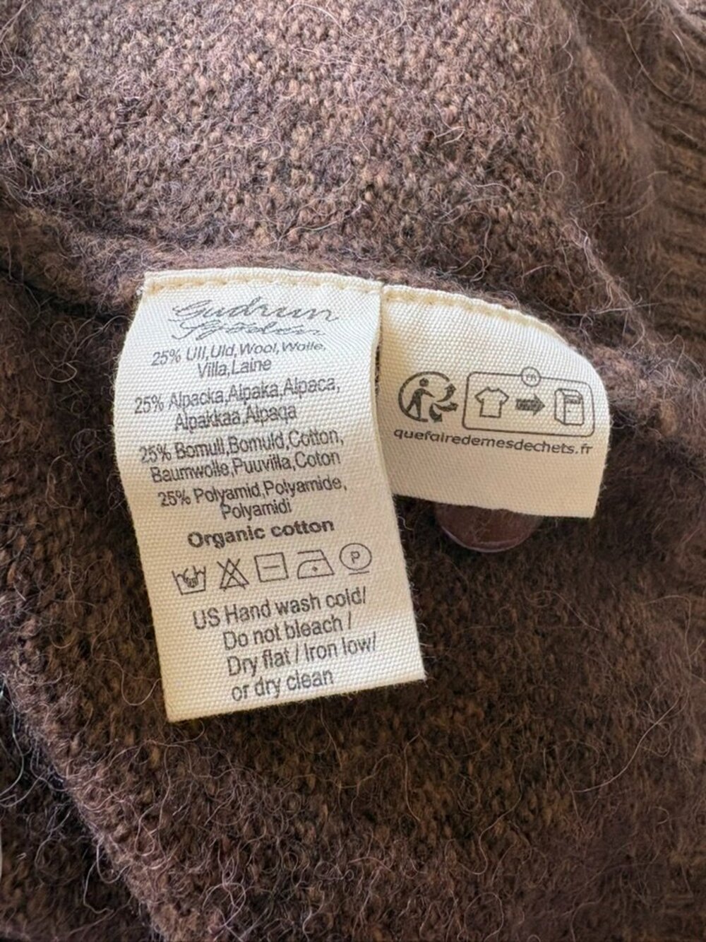 Gudrun Sjoden Canada Long Cardigan, Dark Chokolate/Melange XL - Picture 12 of 12